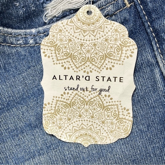 Altar’d State Blue Jeans Denim 26x32 Straight Leg Distressed T6129 NEW - Picture 16 of 16